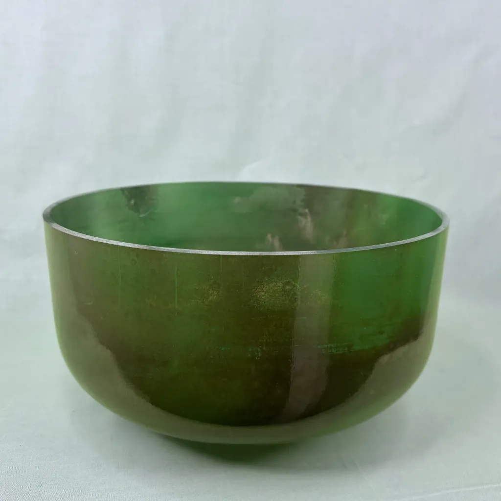 Moldavite Quartz Crystal Singing Bowl | 12" B Note | Grounding Frequencies | #2512