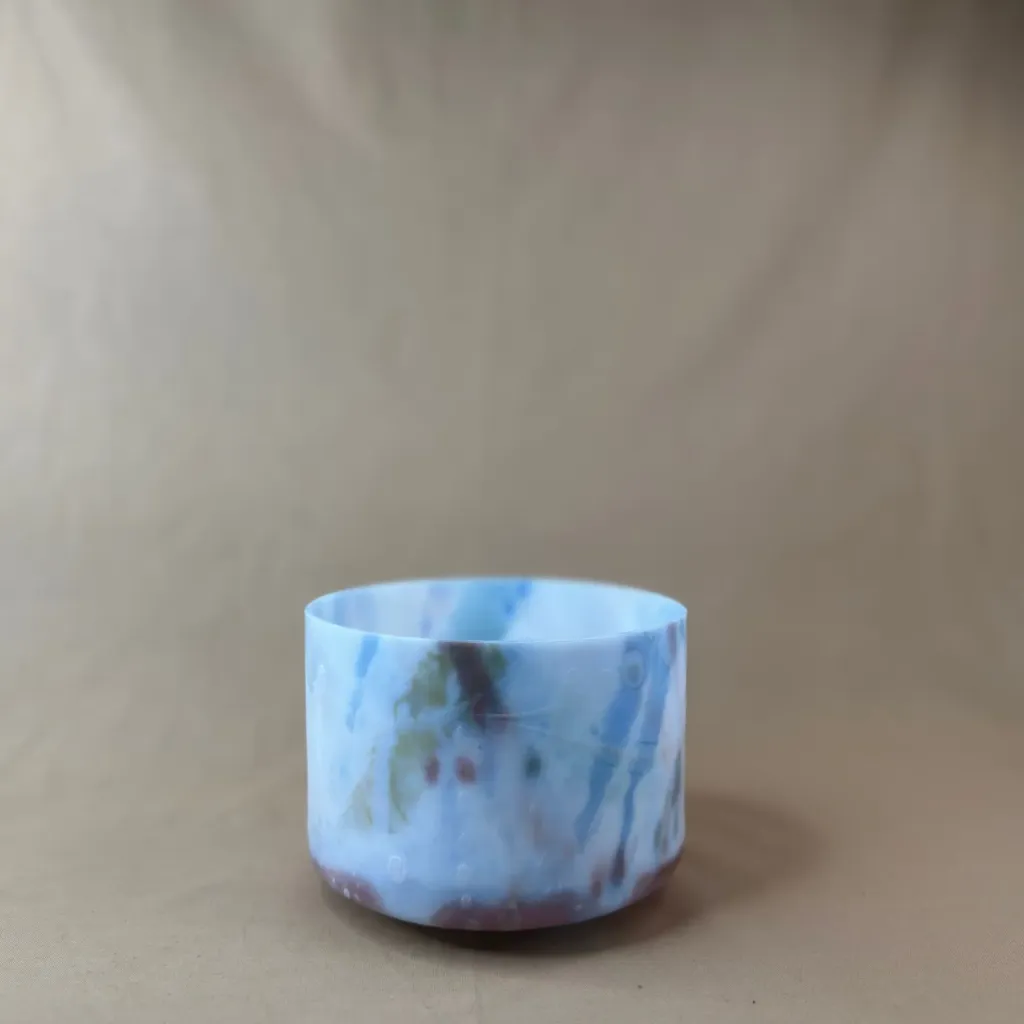 Dragon's Blood, Sacred Geometry Tea Quartz Crystal Singing Bowl | 7" A# Note (+8) | Concert Pitch | #2460