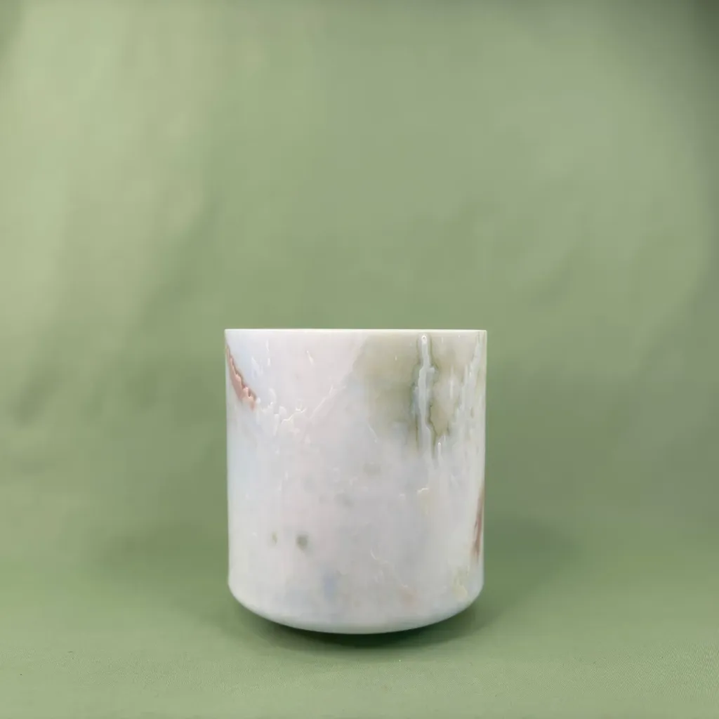 [2472] Dragon's Blood, Sacred Geometry Tea Quartz Crystal Singing Bowl | 6.5" G# Note | Grounding Frequencies | #2472