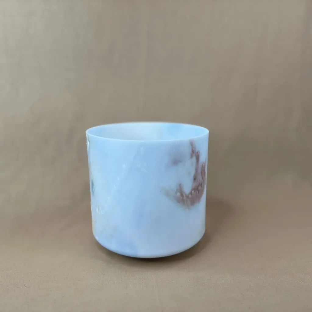 Dragon's Blood, Sacred Geometry Tea Quartz Crystal Singing Bowl | 6.5" G Note (-45) | Grounding Frequencies | #2473