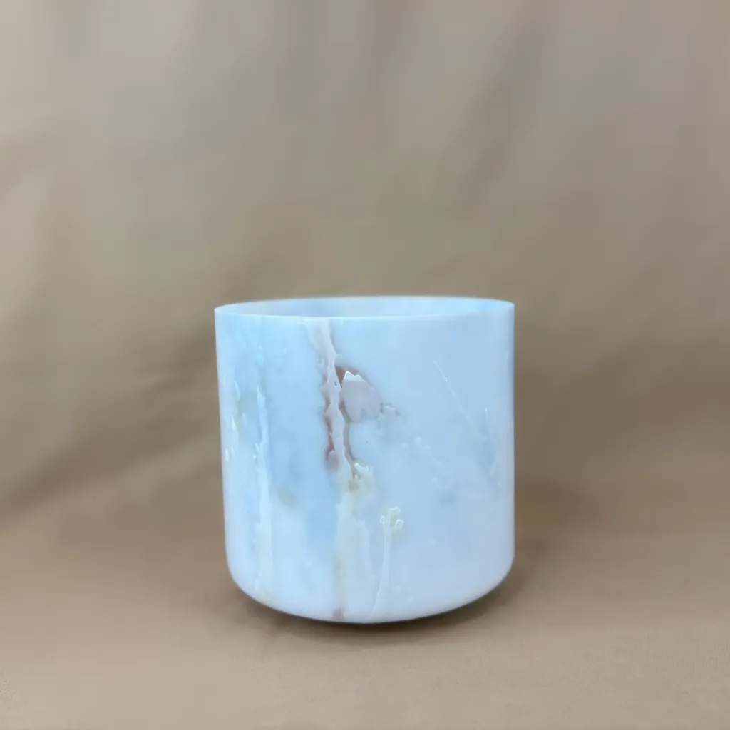 [2476] Dragon's Blood & Sacred Geometry Tea Quartz Crystal Singing Bowl | 6.5" G Note | #2476