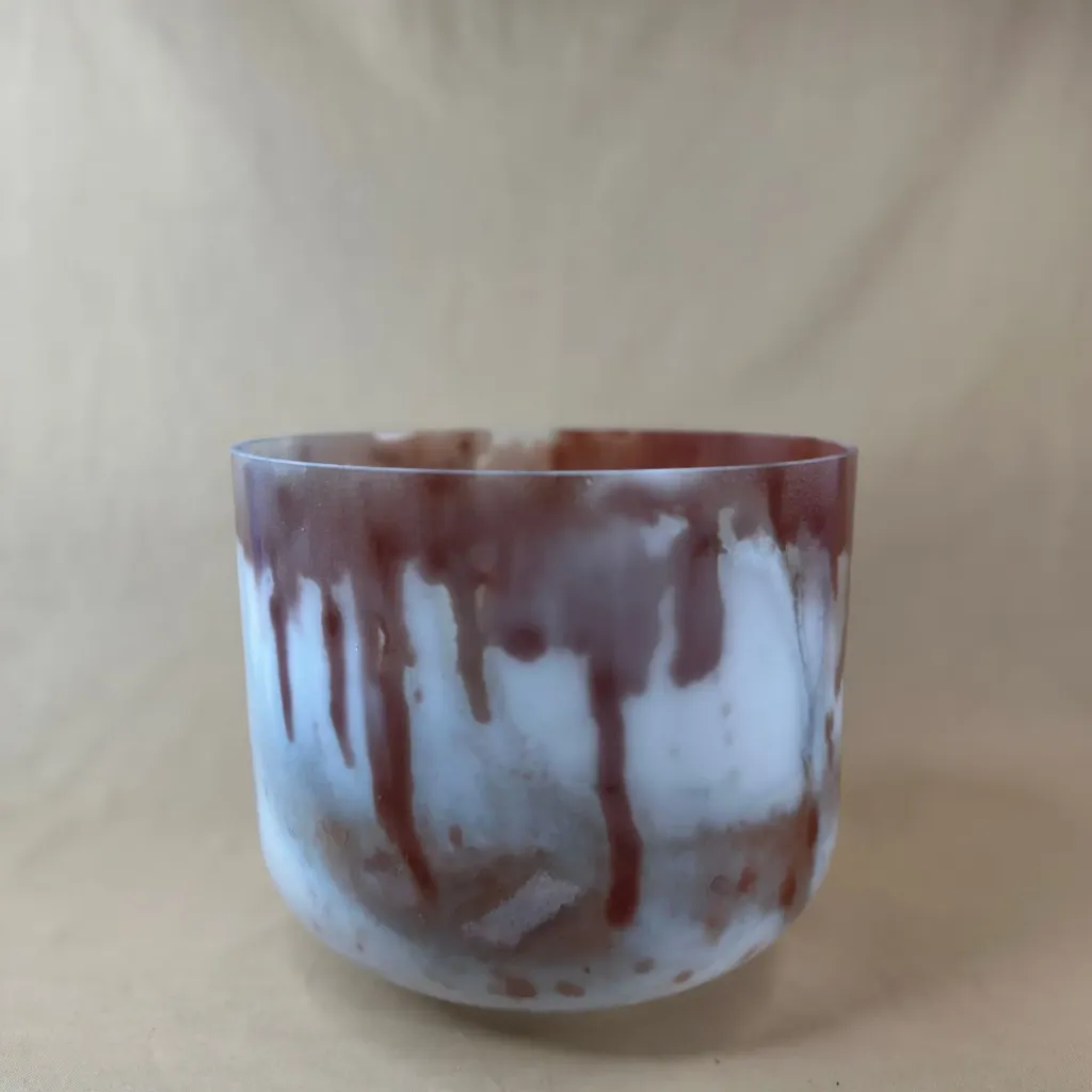 [#2524] Dragon's Blood Tree Resin Infused Quartz Crystal Singing Bowl | 10" | G#-14 | 205 Hz