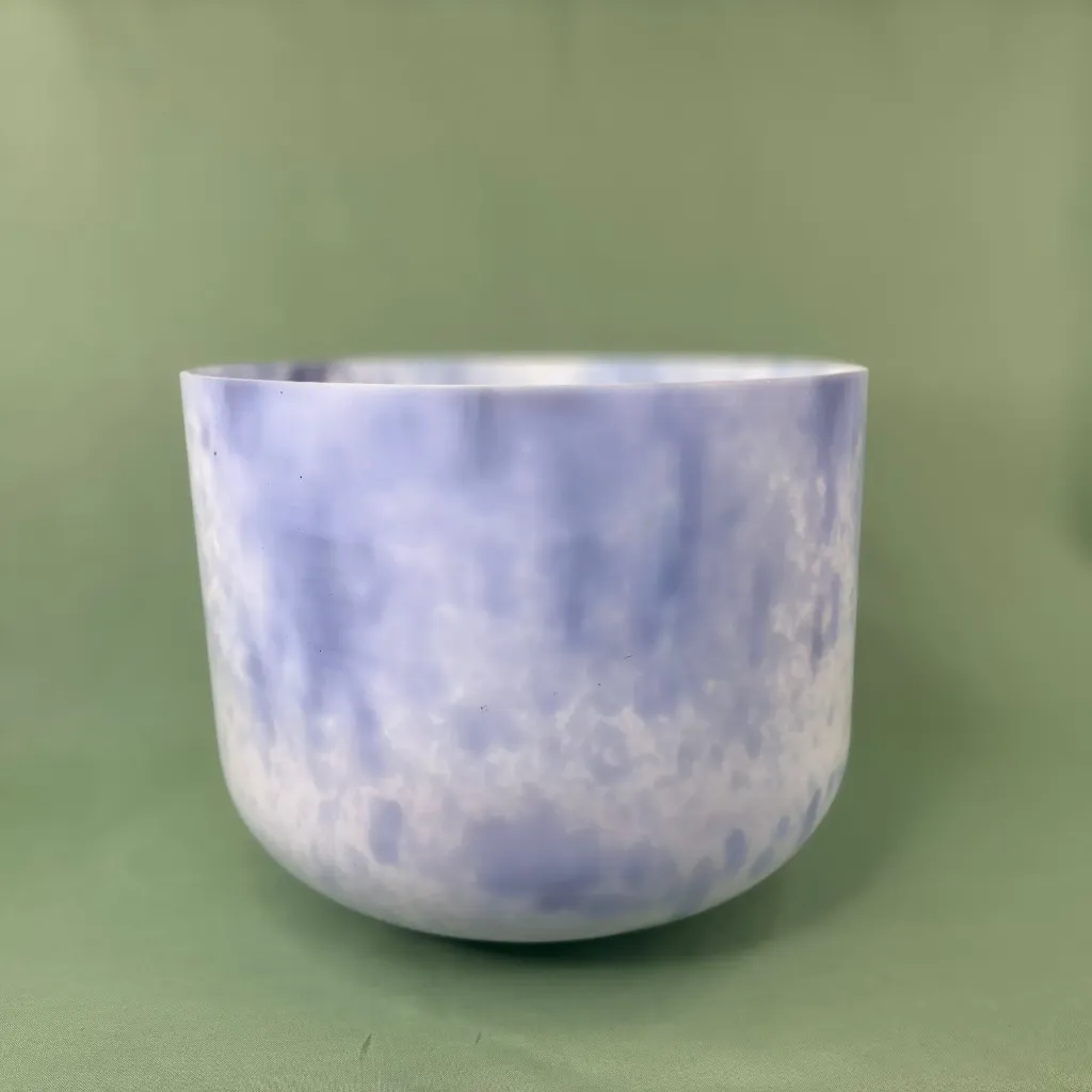 [#2555] 10" Lavender Flower Infused Quartz Crystal Singing Bowl | 3G+17 | 197 Hz