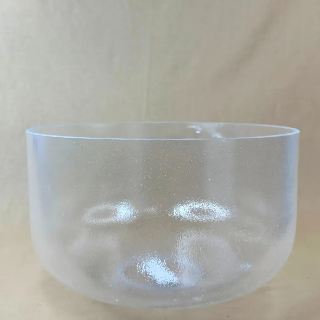 [2571] Clear Quartz Crystal Singing Bowl | 12" G Note (+12) | Uplift Frequencies | #2571