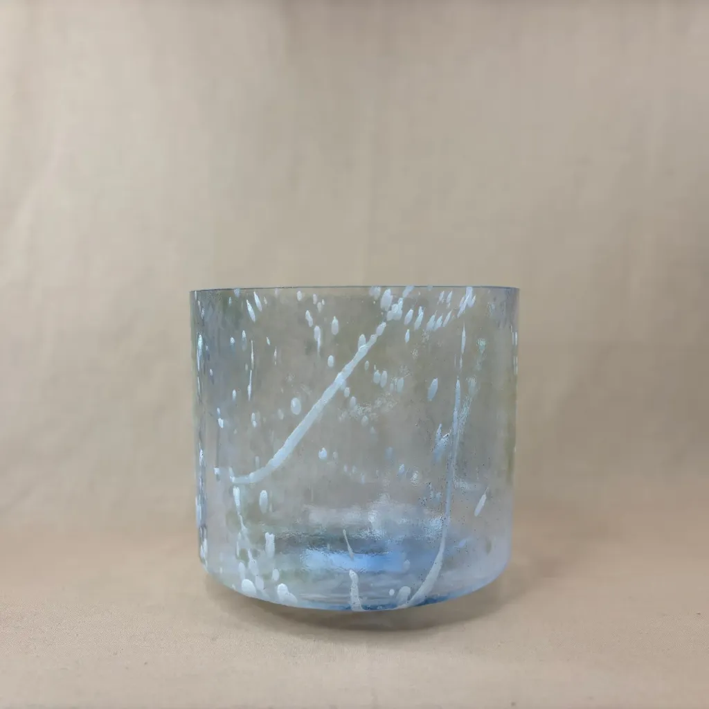 [2583] Sacred Geometry Tea Quartz Crystal Singing Bowl | 8" E Note (+38) | Uplift Frequencies | #2583
