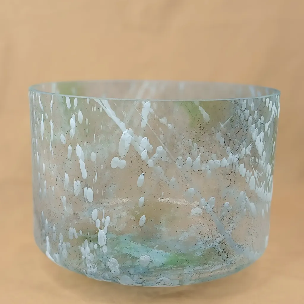 Sacred Geometry Tea Quartz Crystal Singing Bowl | 9" D Note (+38) | C=528 Tuning | #2643
