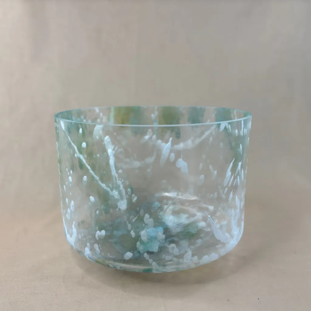 [2645] Sacred Geometry Tea Quartz Crystal Singing Bowl | 9" C# Note (+7) | Concert Pitch | #2645