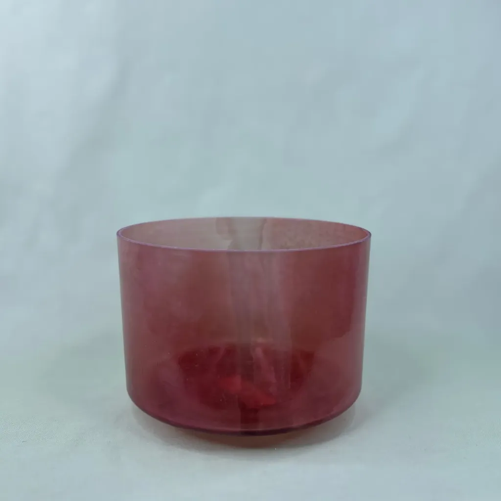 [#2685] 8" Red Spinel Infused Quartz Crystal Singing Bowl | 4E-40 | 322 Hz