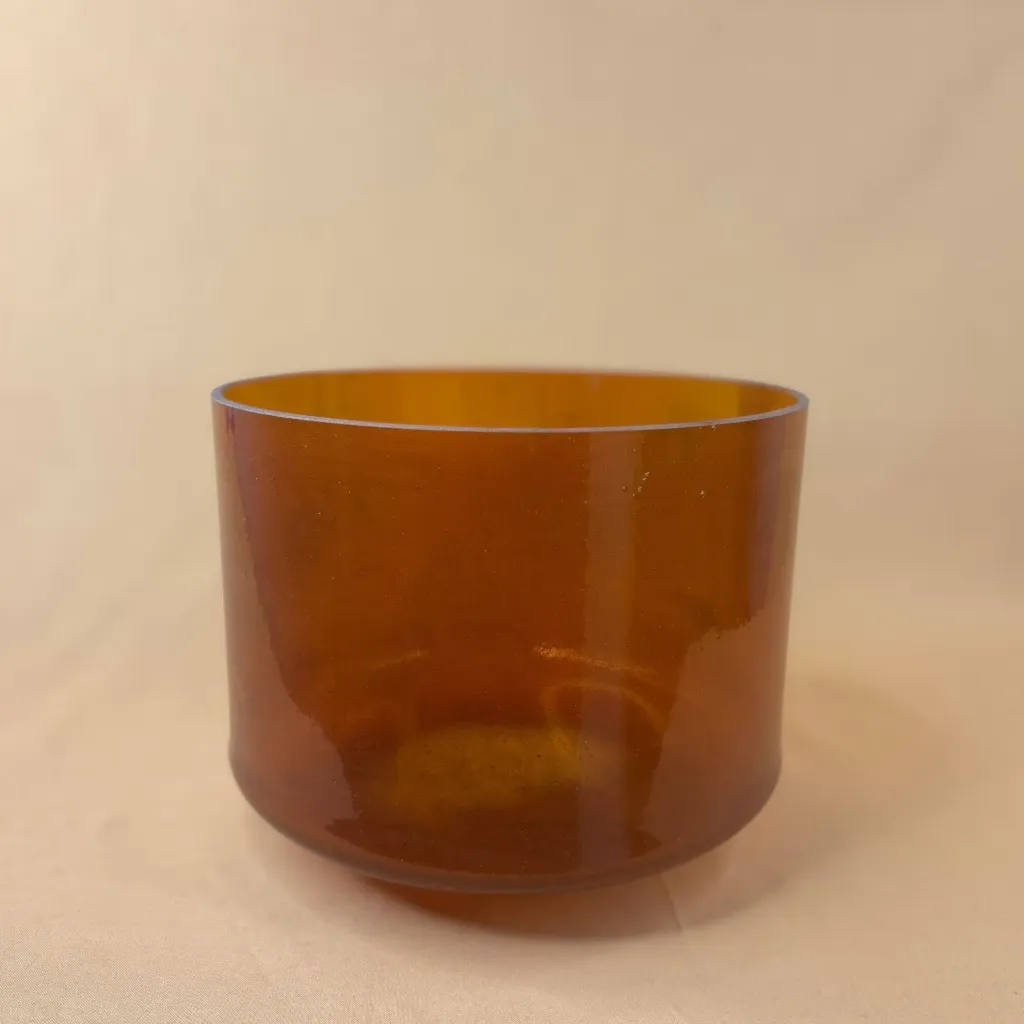 [2755] Golden Honey Quartz Crystal Singing Bowl | 9" D Note (+42) | Uplift Frequencies | #2755