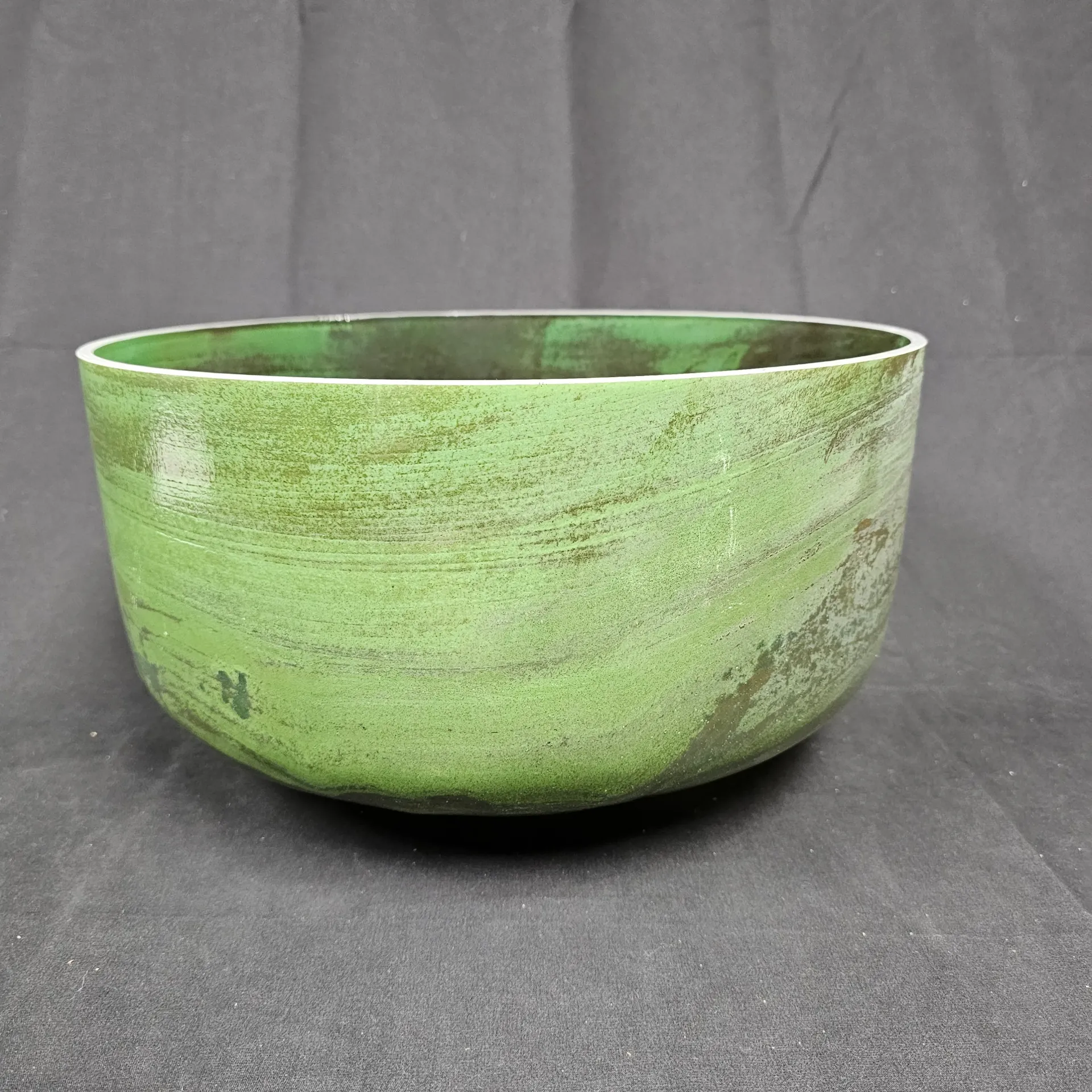 [2880] [#2880] 14" Moldavite Infused Quartz Crystal Singing Bowl | 3G-22 | 193 Hz