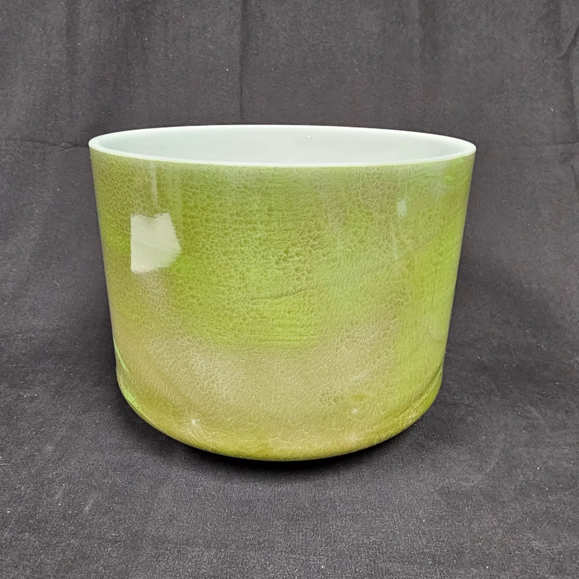 [#2820] 9" Moldavite Infused Quartz Crystal Singing Bowl | 4E-24 | 325 Hz
