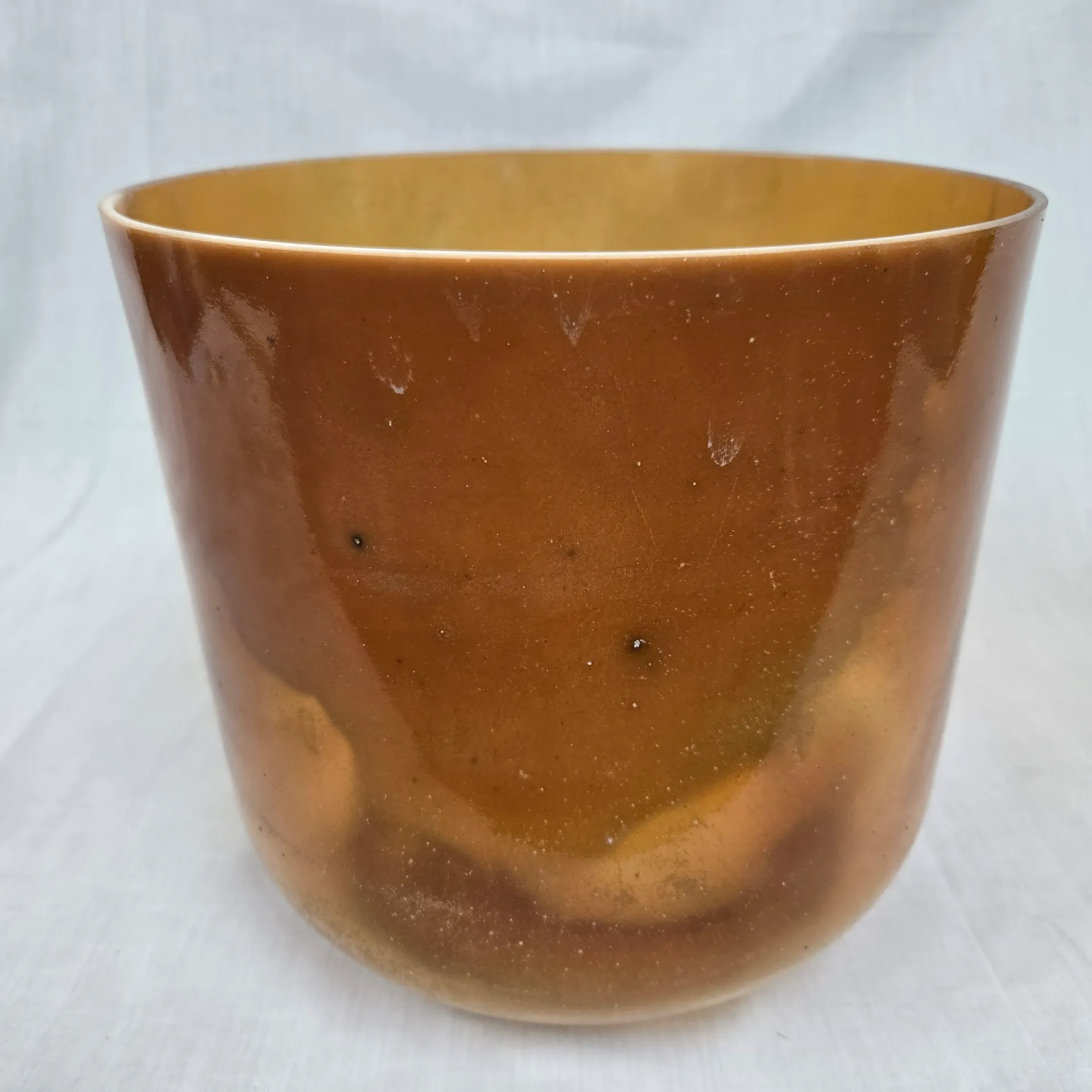 [#3010] Golden Honey Infused Quartz Crystal Singing Bowl | 10" | 3E-10 | 163 Hz