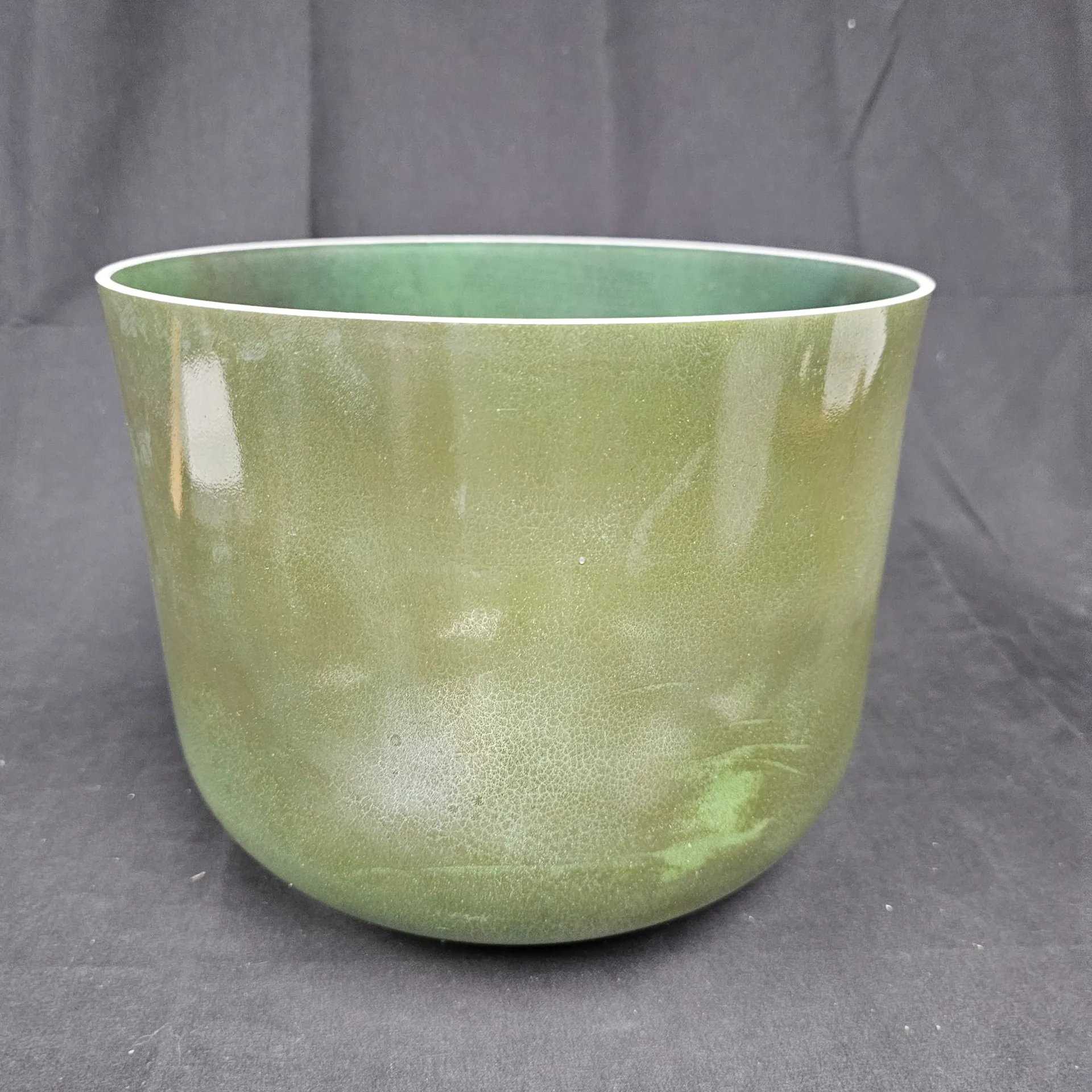 [3017] [#3017] 10" Moldavite Infused Quartz Crystal Singing Bowl | 3G-27 | 192 Hz | Wabi-Sabi