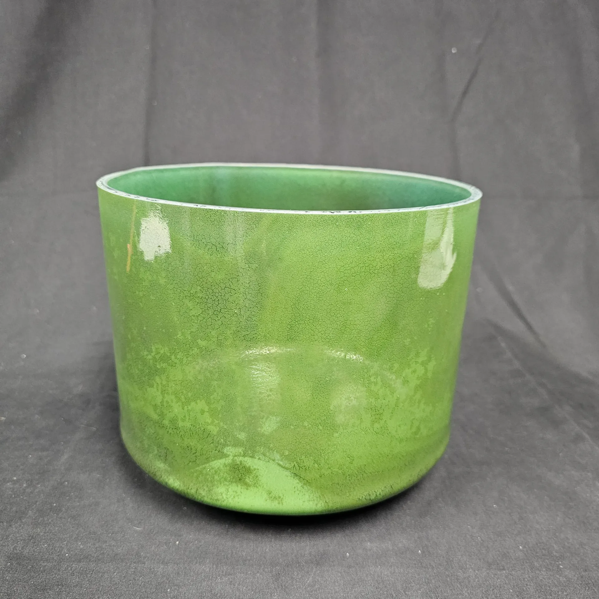 [2812] [#2812] 9" Moldavite Infused Quartz Crystal Singing Bowl | 4F#+14 | 373 Hz