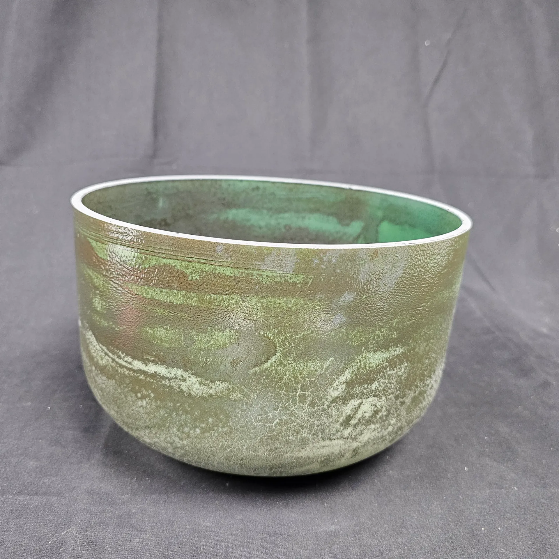 [2933] [#2933] 10" Moldavite Infused Quartz Crystal Singing Bowl | 4D#+13 | 313 Hz