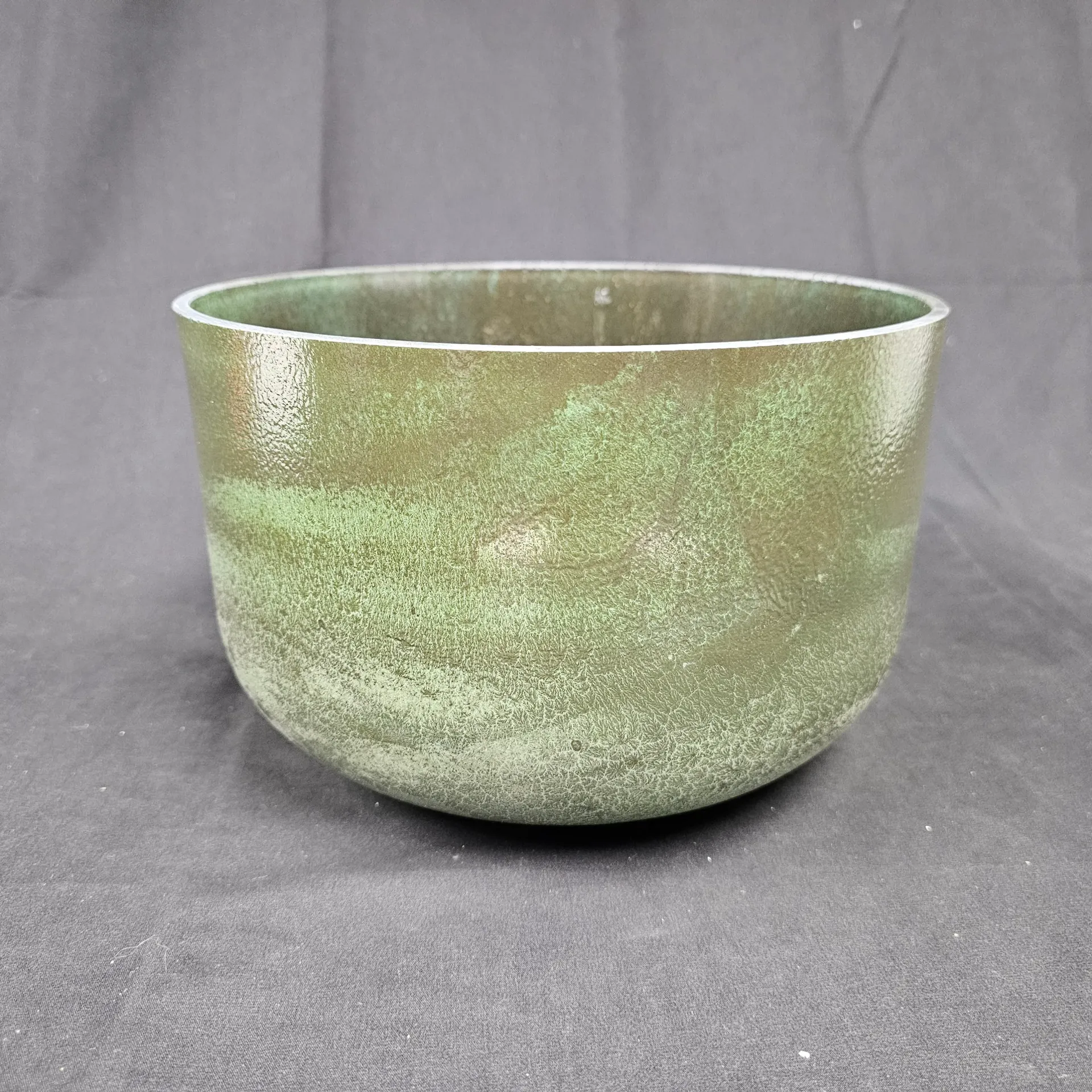 [2934] [#2934] 10" Moldavite Infused Quartz Crystal Singing Bowl | 4D#-19 | 308 Hz