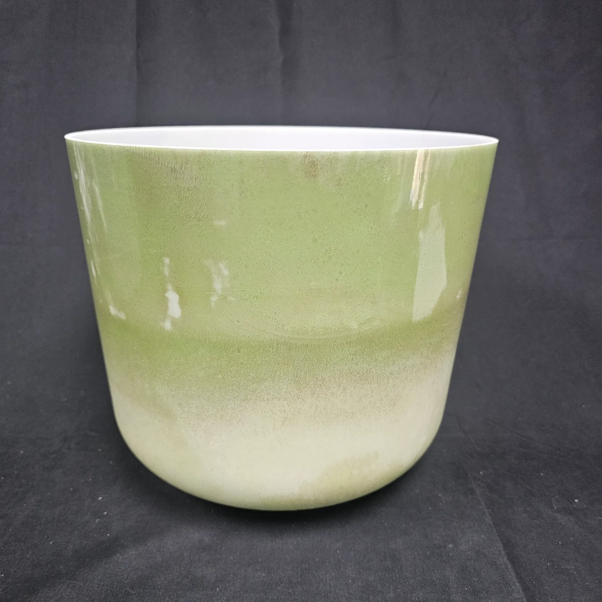 [#3129] 12" Matcha Infused Quartz Crystal Singing Bowl | 2B-5 | 123 Hz
