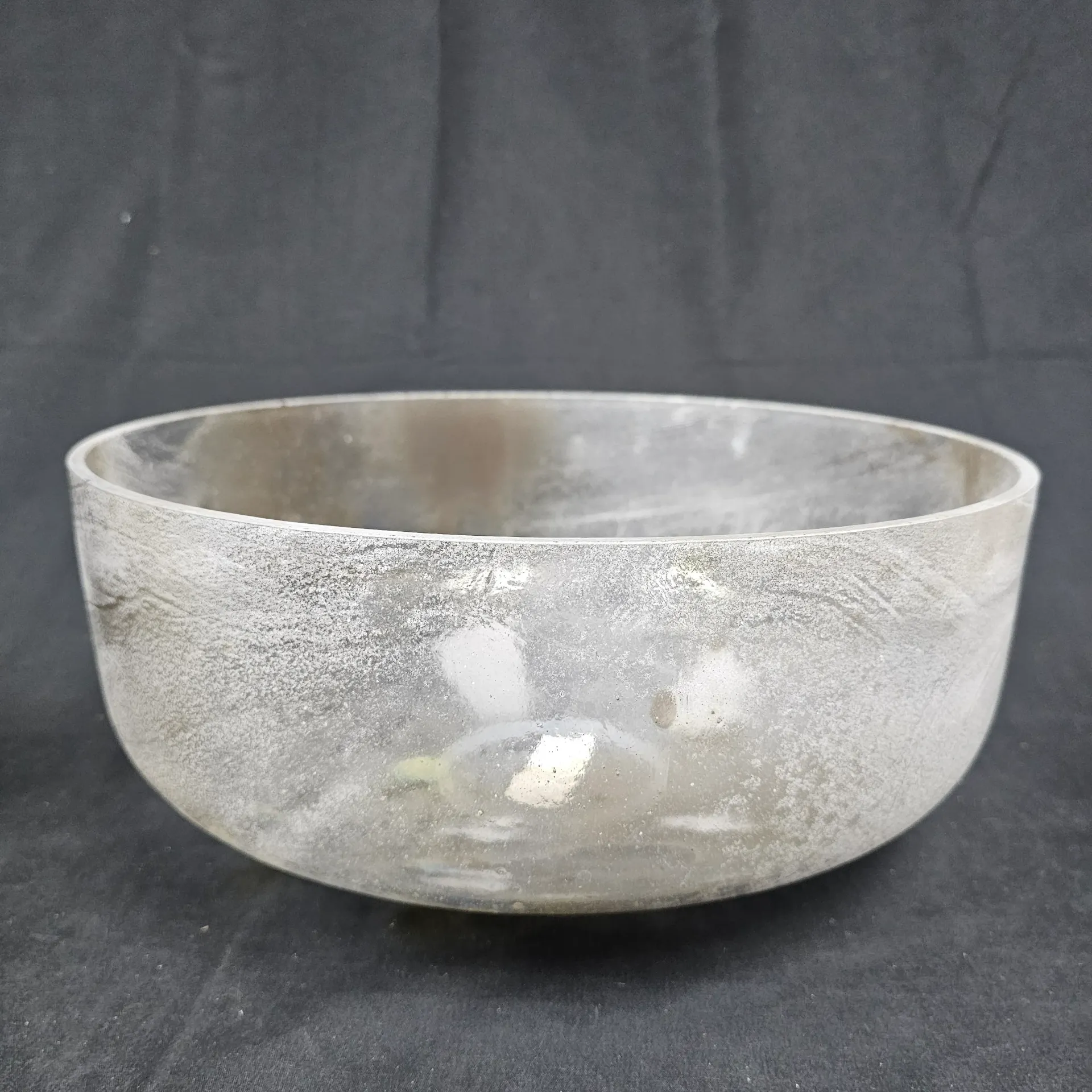 [3209] [#3209] 14" Herkimer Diamond Infused Quartz Crystal Singing Bowl | 3G-49 | 191 Hz