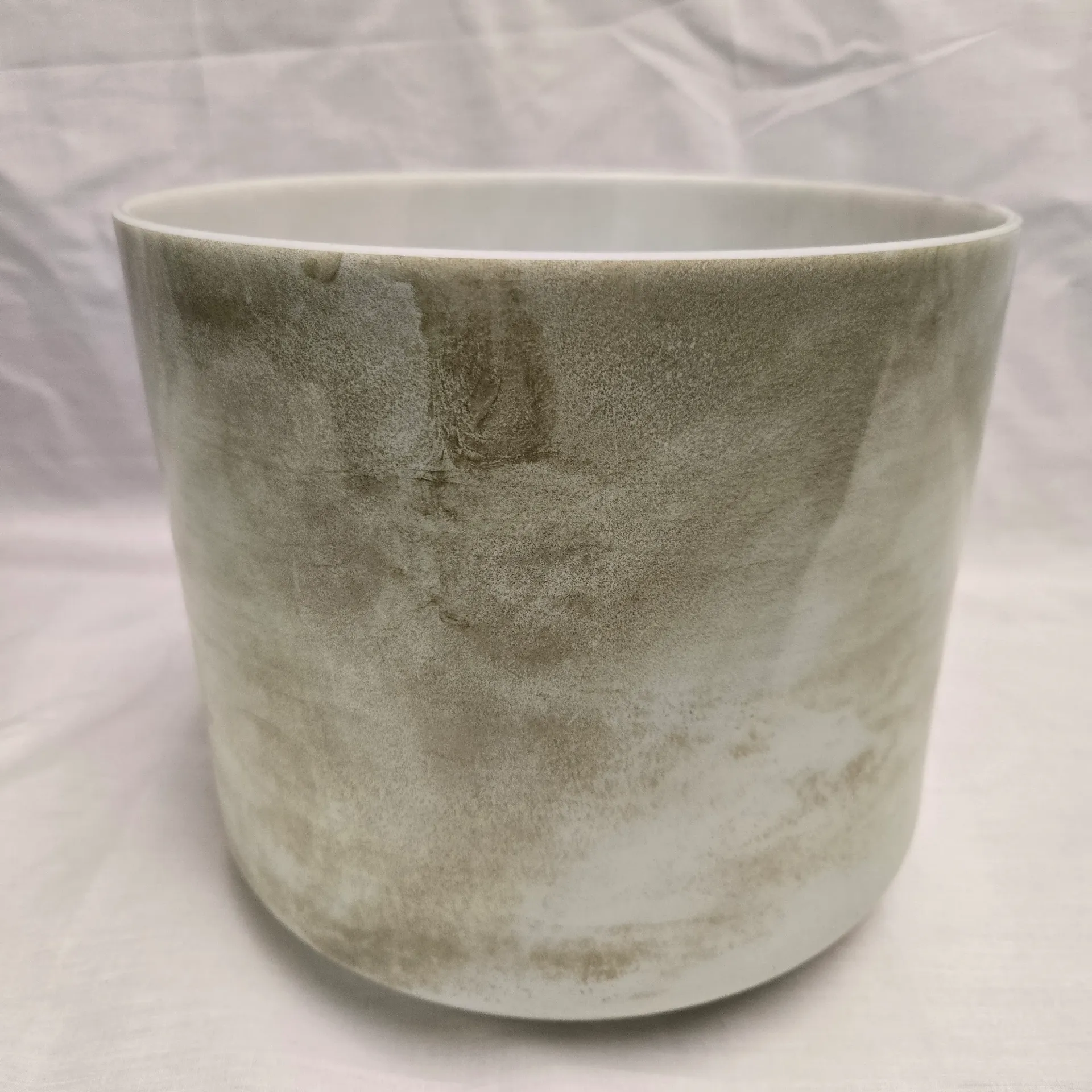 [#3249] 9" Dioptase Infused Quartz Crystal Singing Bowl | 3G+10 | 197 Hz