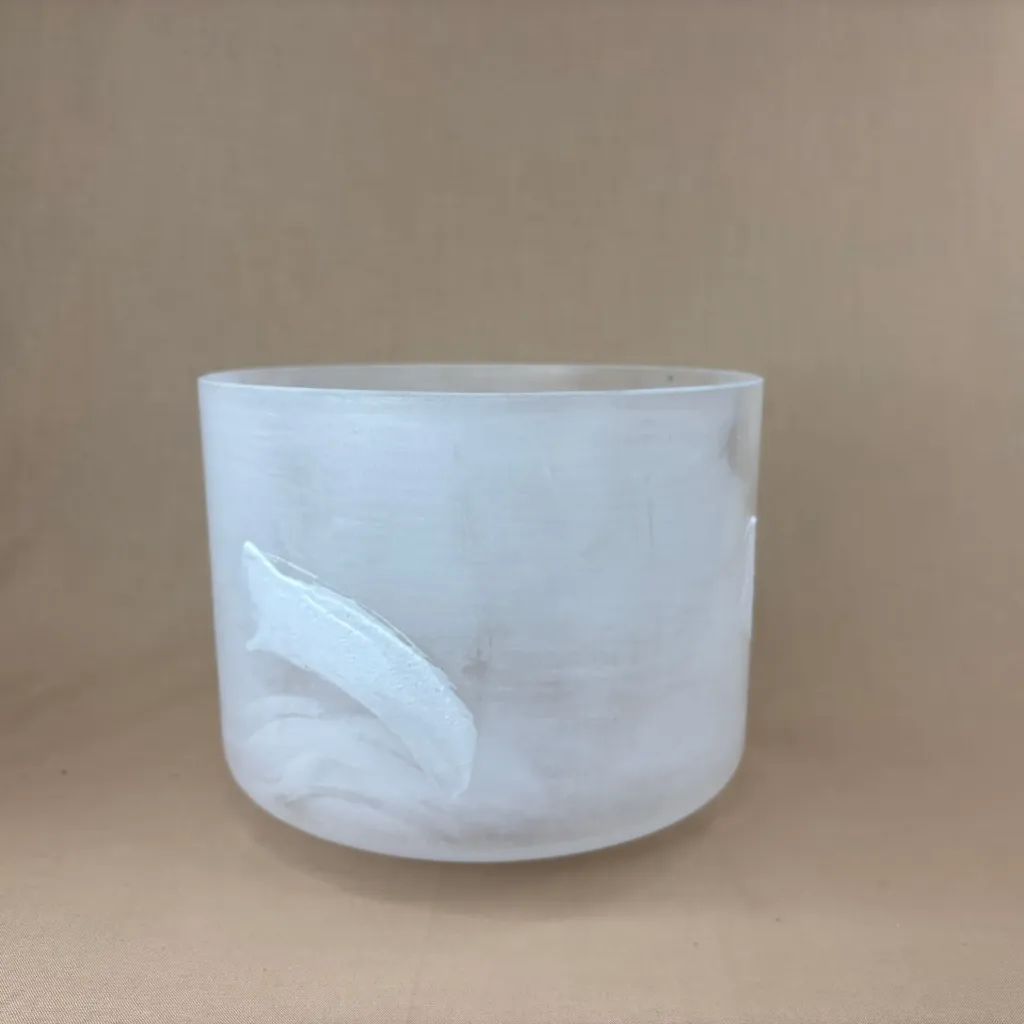 Vibrational Cleanse Herkimer Diamond Quartz Crystal Singing Bowl | 8" F Note (-25) | A=432 Tuning | #136