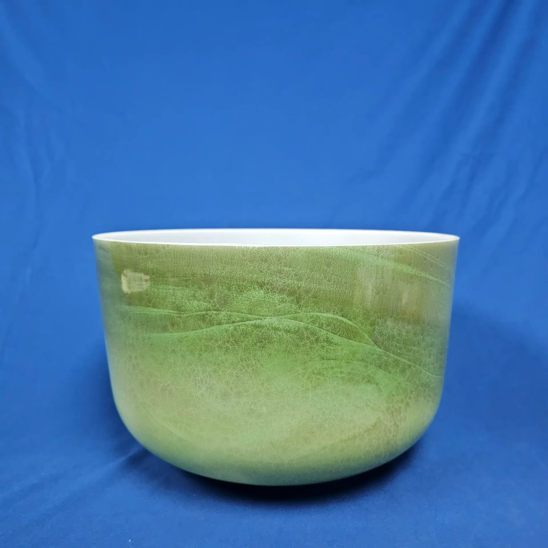 [#3305] 12" Matcha Infused Quartz Crystal Singing Bowl | 3F#0 | 185 Hz
