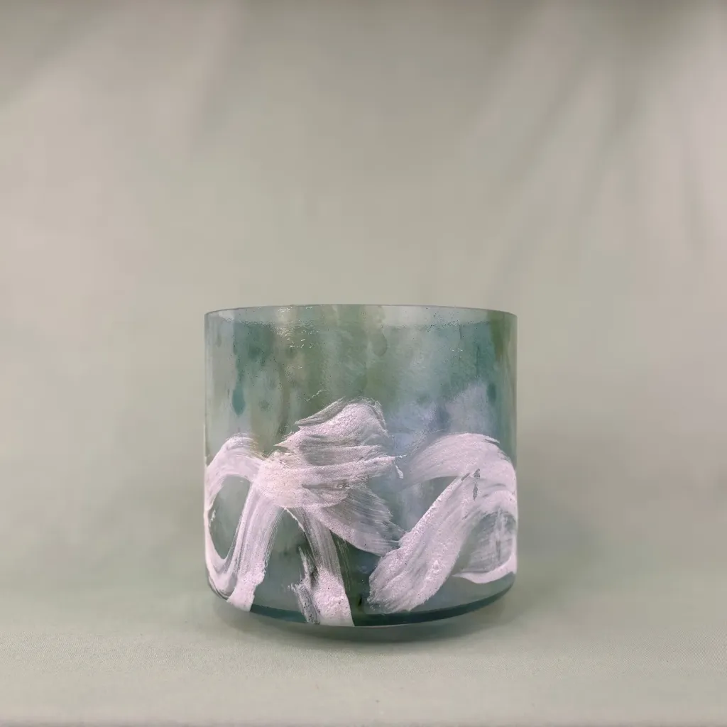 Sacred Geometry Tea Quartz Crystal Singing Bowl | 7" A Note (-40) | A=432 Tuning | #150