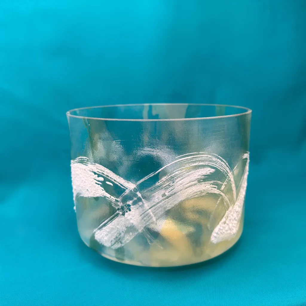 [152] Sacred Geometry Tea Quartz Crystal Singing Bowl | 7" G Note | C=528 Tuning | #152