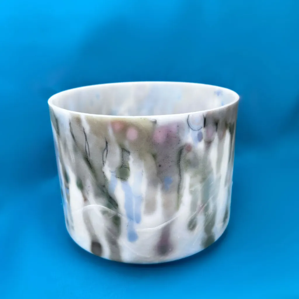 [175] Dragon's Blood & Sacred Geometry Tea Quartz Crystal Singing Bowl | 8" F Note | #175