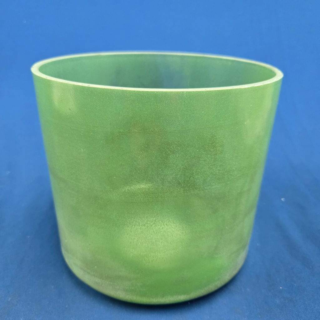 [#3091] Matcha Infused Quartz Crystal Singing Bowl | 8" | 4G#-23 | 409 Hz