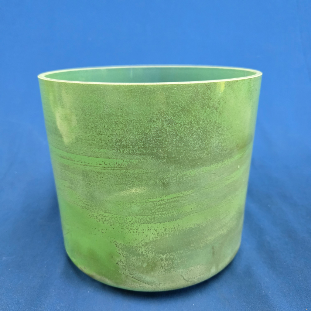 [3093] [#3093] Matcha Infused Quartz Crystal Singing Bowl | 8" | 4G#-27 | 408 Hz