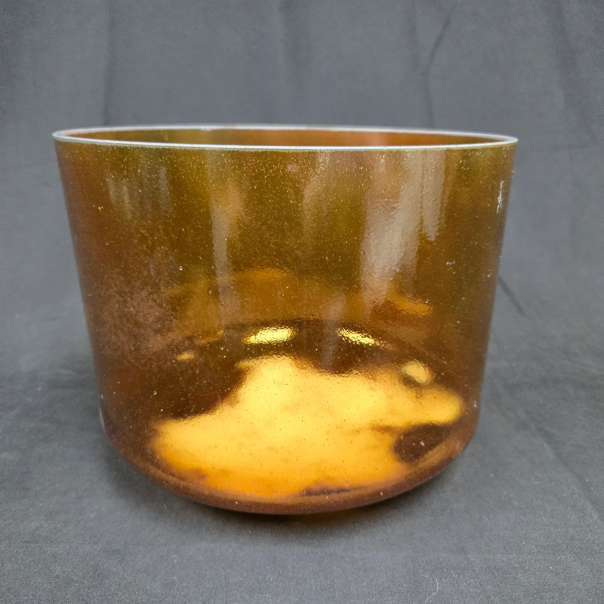 [3334] [#3334] 9" Golden Honey Infused Quartz Crystal Singing Bowl | 3A#-33 | 228 Hz | Wabi-Sabi