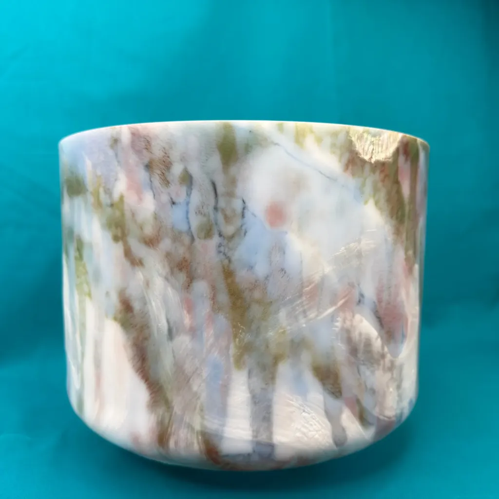 [241] Dragon's Blood & Sacred Geometry Tea Quartz Crystal Singing Bowl | 9" B Note | A=432 Tuning | #241