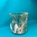 Sacred Geometry Tea Quartz Crystal Singing Bowl | 7" E Note | A=432 Tuning | #374