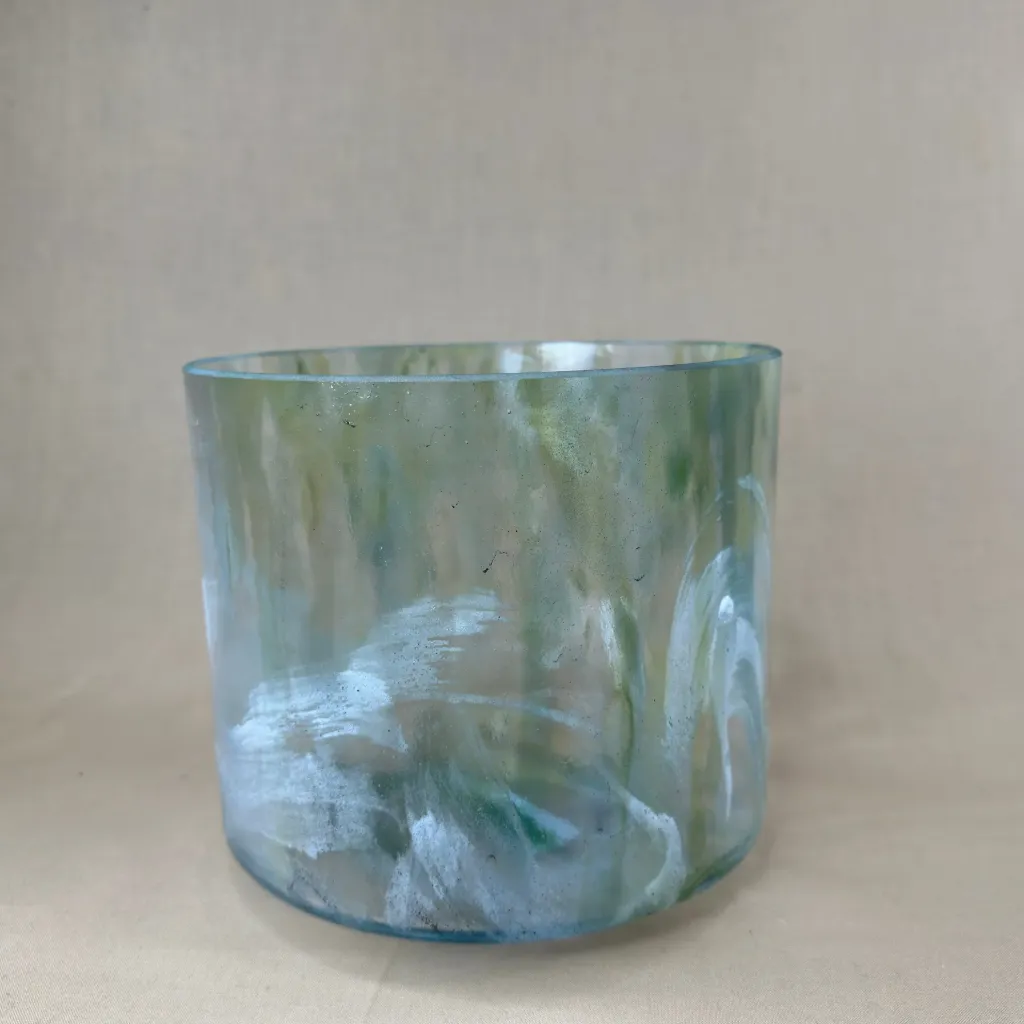 [416] Sacred Geometry Tea Quartz Crystal Singing Bowl | 8" D# Note | C=528 Tuning | #416