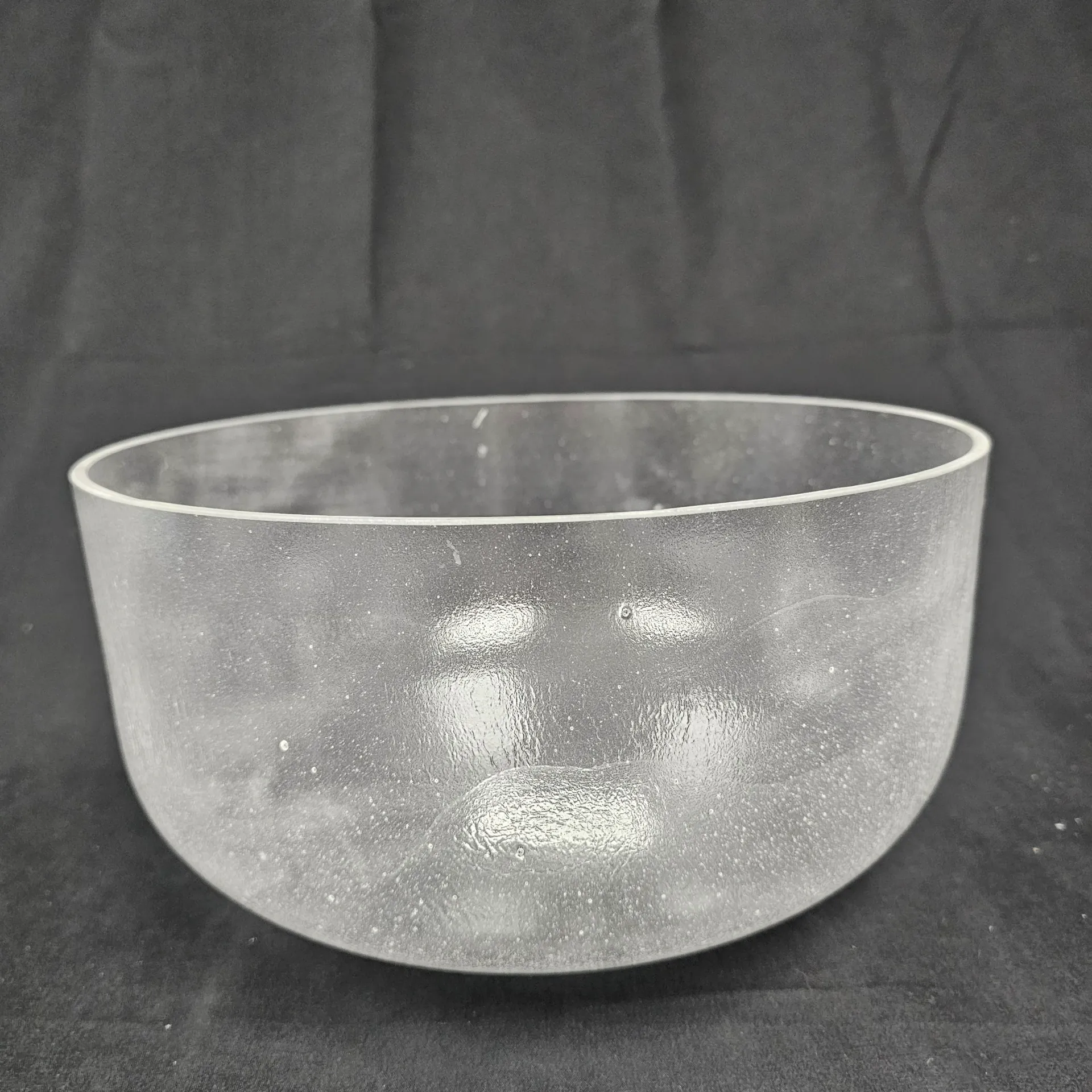 [#451] 12" Clear Quartz Crystal Singing Bowl | 3B+39 | 254 Hz | Wabi-Sabi
