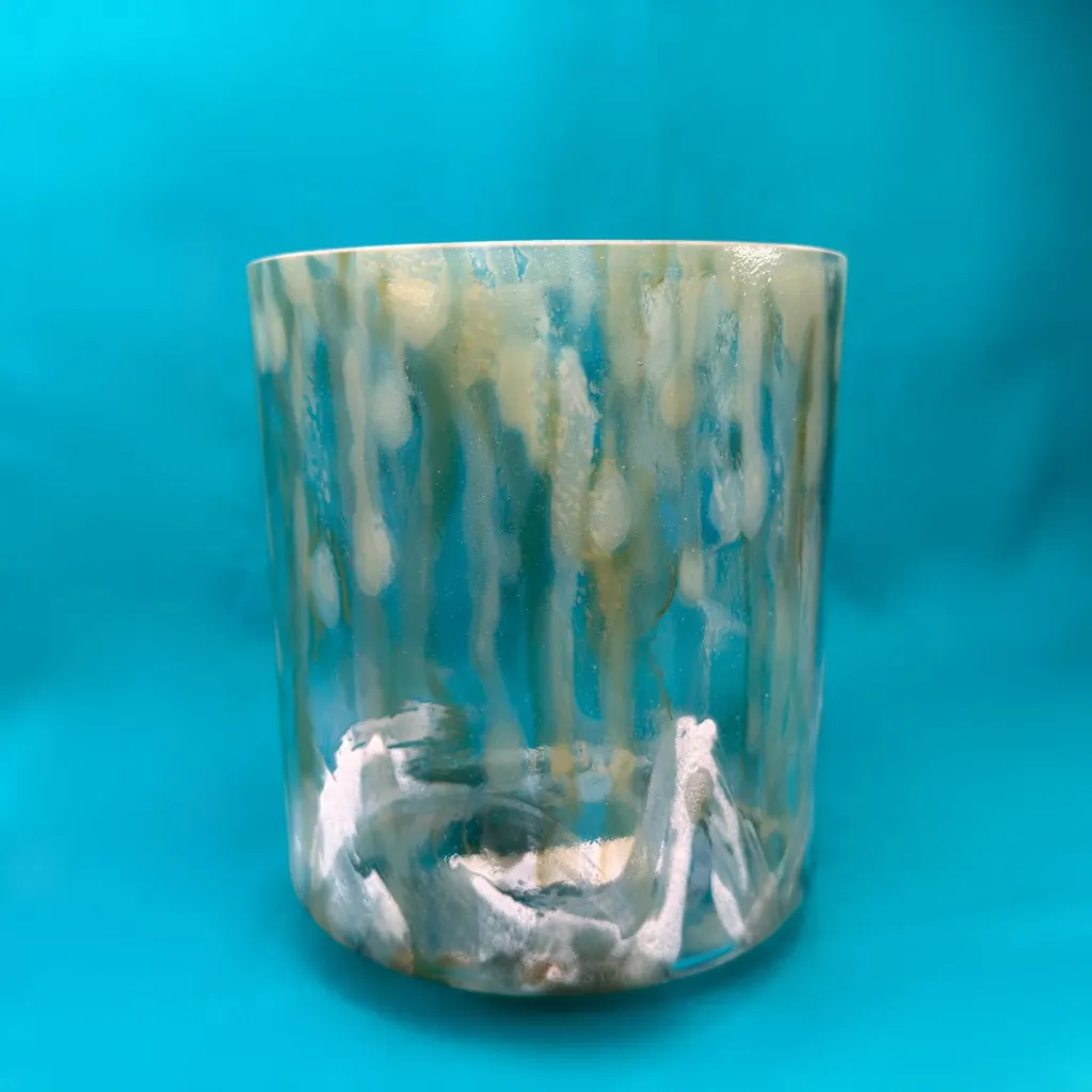 [519] Sacred Geometry Tea Quartz Crystal Singing Bowl | 6" F+22 Note | C=528 Tuning | #519