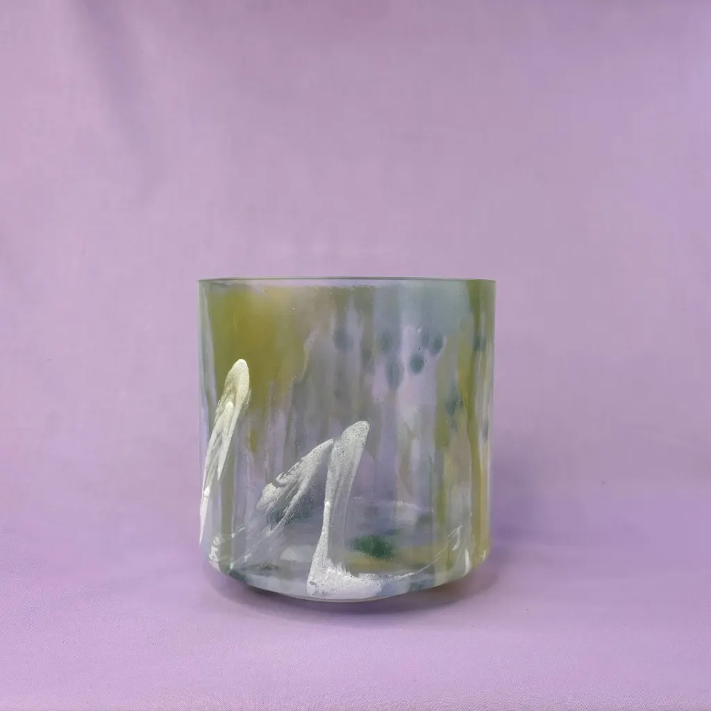 Sacred Geometry Tea Quartz Crystal Singing Bowl | 6.5" G# Note (+49) | Uplift Frequencies | #547