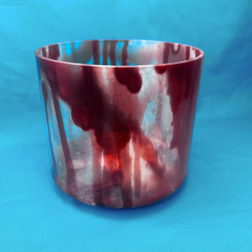 [#566] 6.5" Dragon's Blood Tree Resin Infused Quartz Crystal Singing Bowl | A0