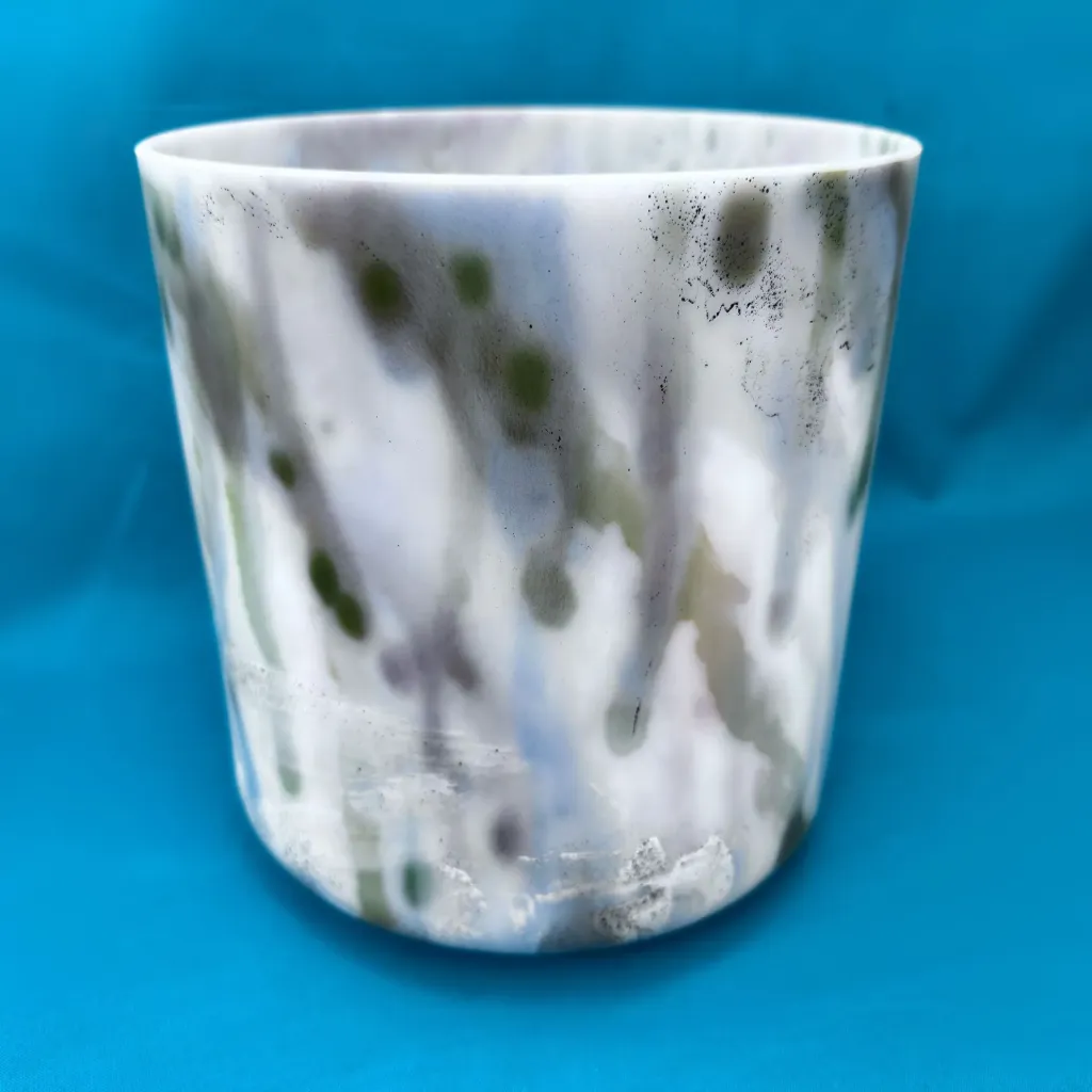 [610] Dragon's Blood & Sacred Geometry Tea Quartz Crystal Singing Bowl | 7" E Note | #610