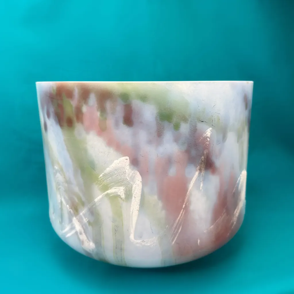 Dragon's Blood & Sacred Geometry Tea Quartz Crystal Singing Bowl | 10" B Note (+17) | C=528 Tuning | #715