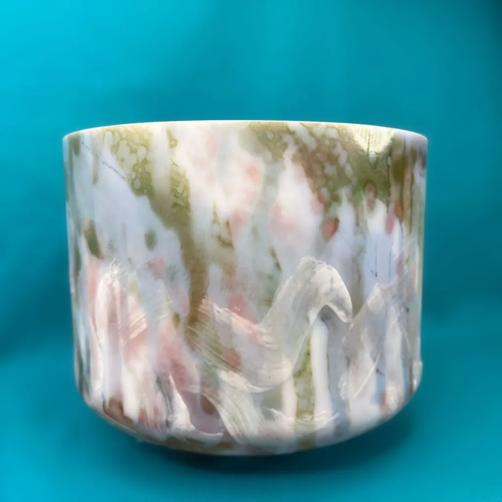 Dragon's Blood & Sacred Geometry Tea Quartz Crystal Singing Bowl | 6.5" C Note | A=432 Tuning | #760