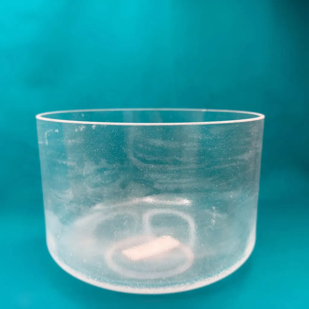 Clear Quartz Crystal Singing Bowl | 9" D Note (-46) | A=432 Tuning | #818