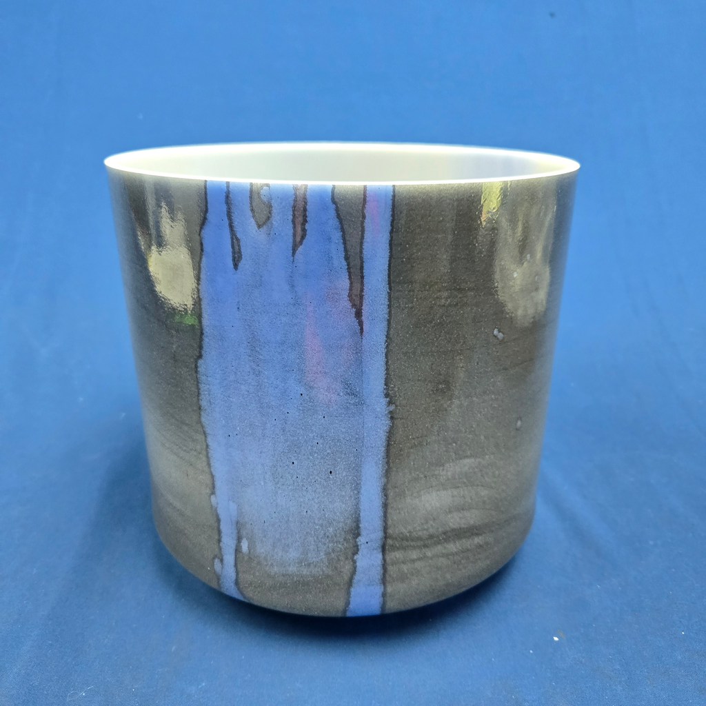 [3383] [#3383] 9" Dumortierite Infused Quartz Crystal Singing Bowl | 3B-35 | 242 Hz