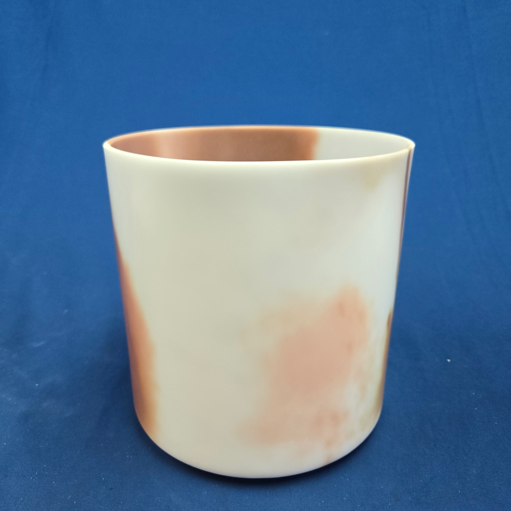 [#3483] Cacao & Rose Petal Infused Quartz Crystal Singing Bowl | 7" | 4G-9 | 389 Hz