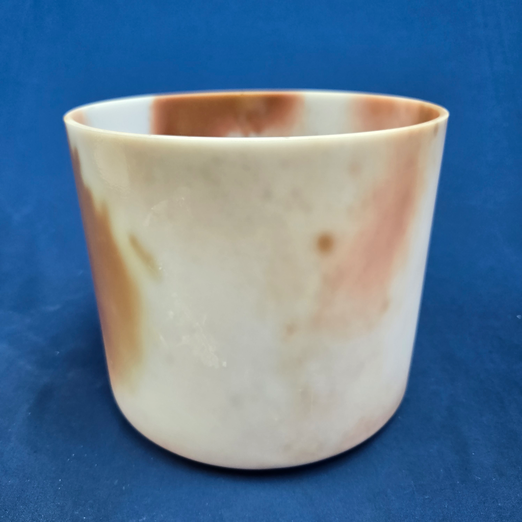 [3488] [#3488] 7" Cacao & Rose Petal Infused Quartz Crystal Singing Bowl | 4G-3 | 391 Hz