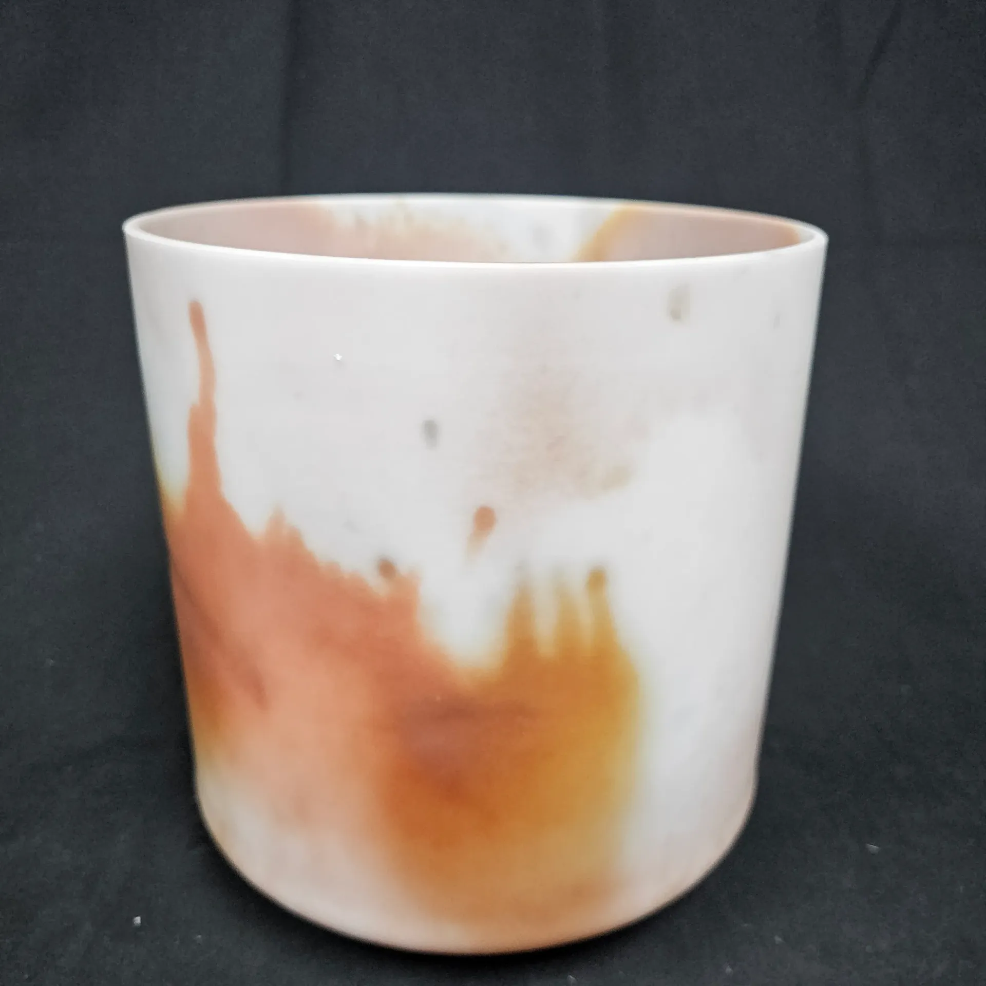 [#3491] 7" Cacao & Rose Petal Infused Quartz Crystal Singing Bowl | 4E+17 | 333 Hz
