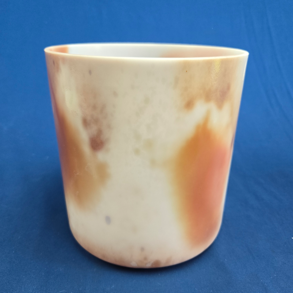 [#3497] Cacao & Rose Petal Infused Quartz Crystal Singing Bowl | 7" | 4F#+17 | 373 Hz