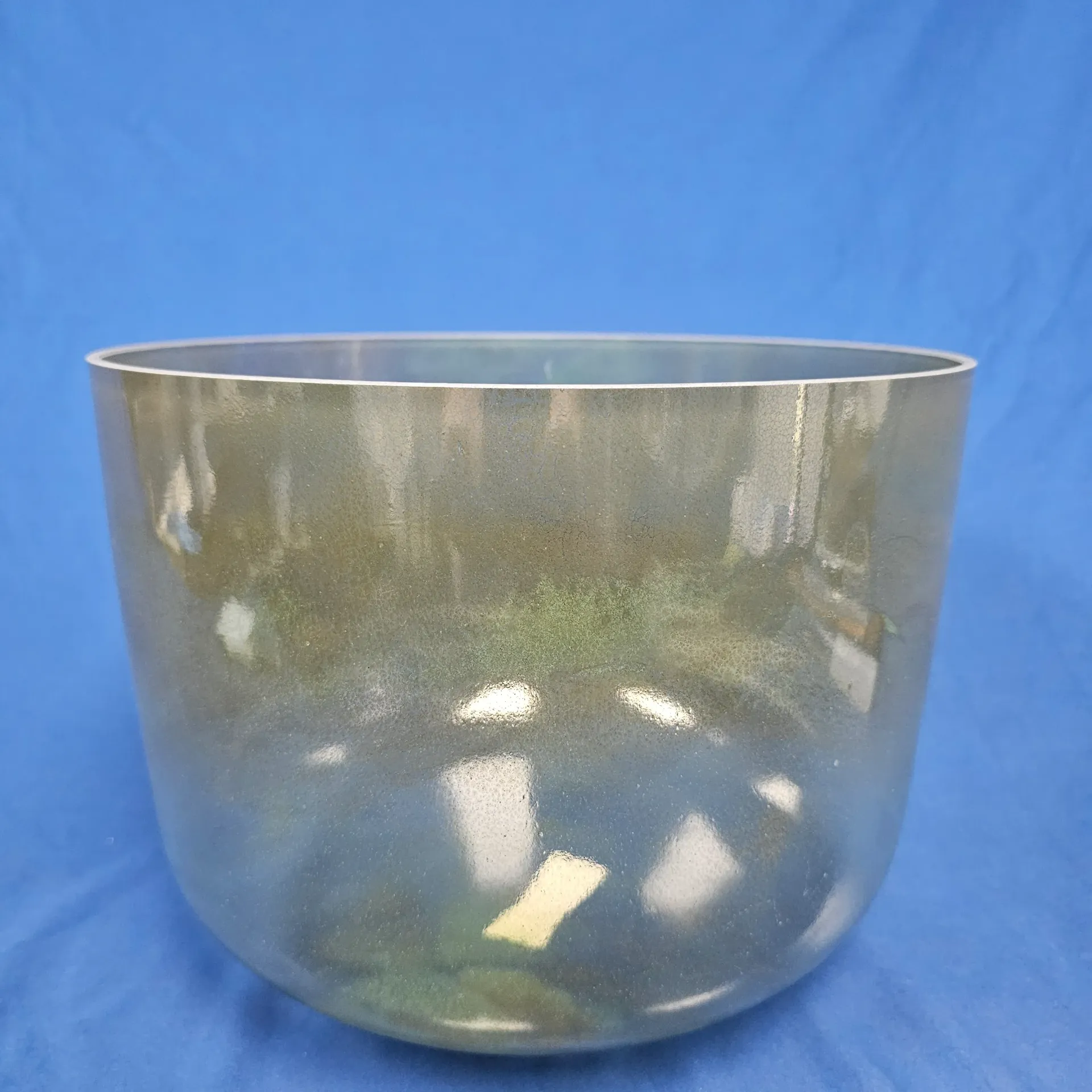 [#3523] 12" Epidote Infused Quartz Crystal Singing Bowl | 3D-43 | 143 Hz