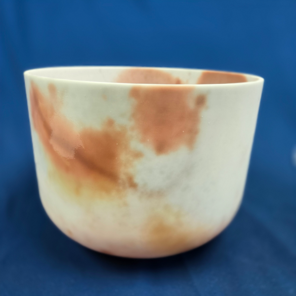 [#3588] Cacao & Rose Petal Infused Quartz Crystal Singing Bowl | 10" | 3B-36 | 241 Hz