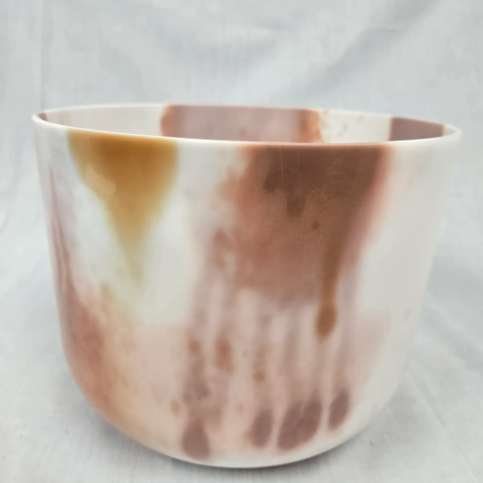 [3589] [#3589] 10" Cacao & Rose Petal Infused Quartz Crystal Singing Bowl | 3F#+35 | 188 Hz